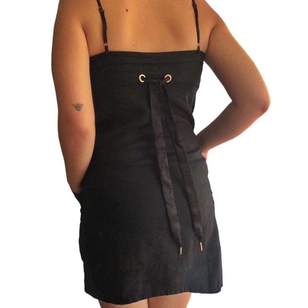 Guess jeans 100% linen dress black Small - Picture 3 of 10